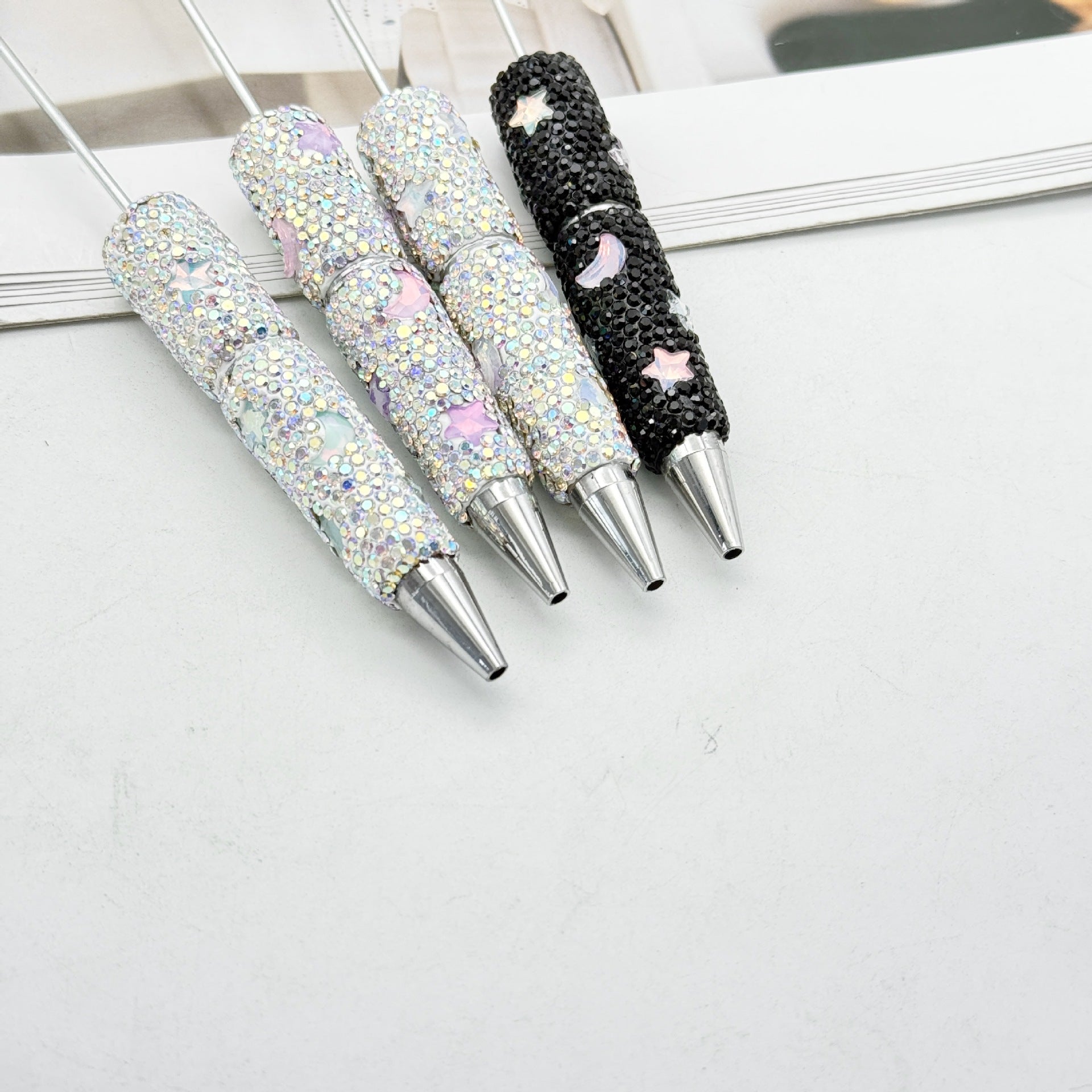 Wholesale DIY star moon mocha full diamond bead pen